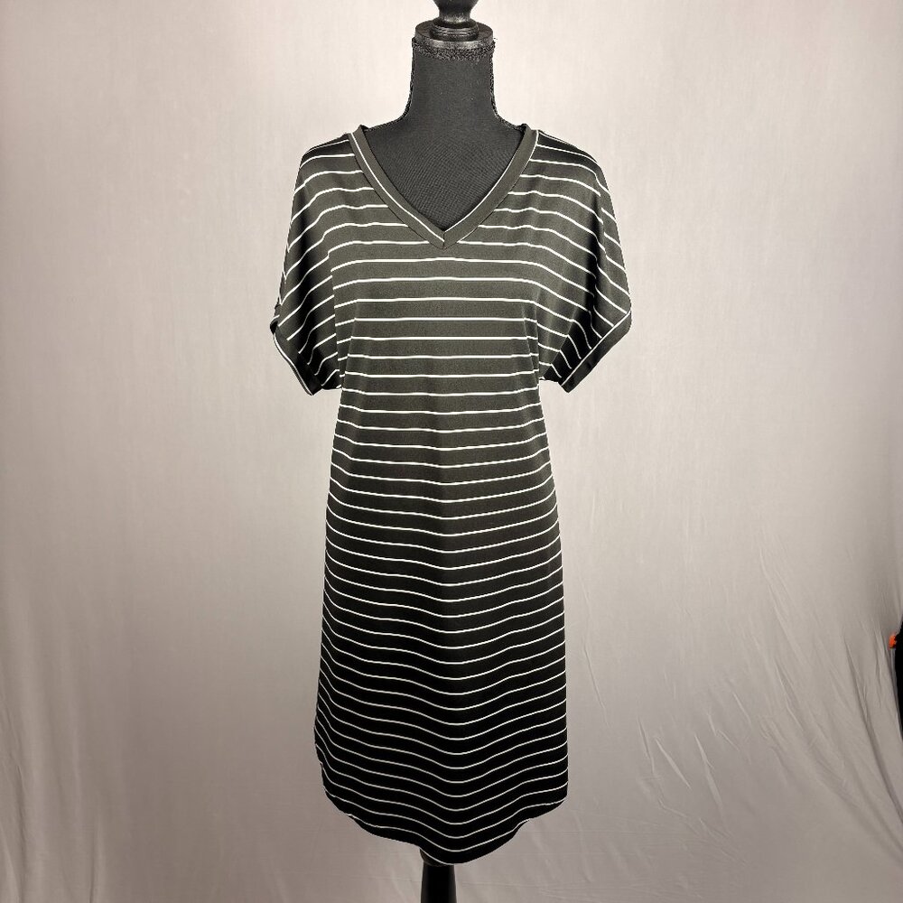 SHEIN | V-neck Black Striped Dress | 1XL | NWOT
